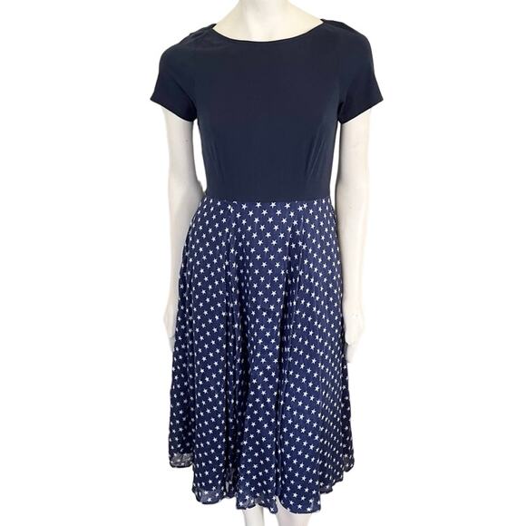 ESHAKTI Wayward Fancies Patriotic Star Print Midi Dress with Pockets SZ 6 - Picture 10 of 10